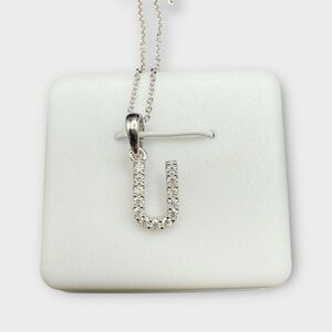 Sterling Silver Mossonaite "U" Pendant Necklace